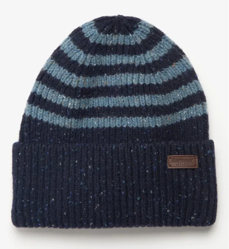Barbour Radar Striped Beanie Navy
